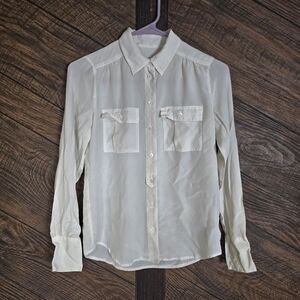 J. Crew Women's Cream Button-Down Blouse